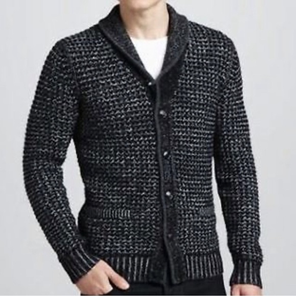 Rag Bone Neiman Marcus Target Sweater Mens Small Cardigan Wool Blend Gray Sz S - Picture 1 of 6